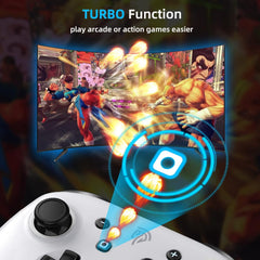 EasySMX brezžični Switch Pro krmilnik za Nintendo Switch/Lite/OLED z 4 programabilnimi gumbi - bela