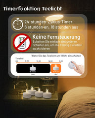 TAPPOVALY LED Čajne Svečke s Časovnikom – Set 23 kosov