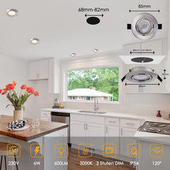 6x MYCUL 85mm vgradni LED reflektor - 3000 K