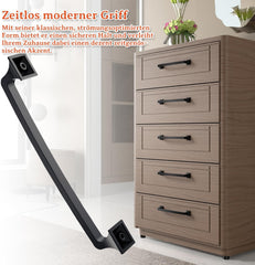 10x FURNIWARE 160 mm črni ročaji za omarice