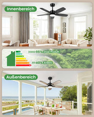 MEFINE stropni ventilator z LED osvetlitvijo in daljinskim upravljalnikom