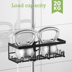 HOUSEUP komplet 2 polic za prho iz nerjavečega jekla za tuš drog (18–25 mm) brez vrtanja