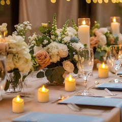 Komplet 12 LED čajnih svečk na polnjenje z daljinskim upravljalnikom