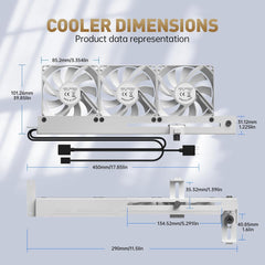ASIAHORSE 80 mm PWM ARGB GPU Ventilator za grafične kartice z Nosilcem