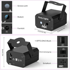 PROPULSION LIFE Mini disko LED USB svetilka z 32 svetlobnimi vzorci in glasbenim nadzorom