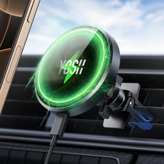 YOSH Mag-Safe Magnetni nosilec in brezžični avtopolnilec za iPhone 12–16