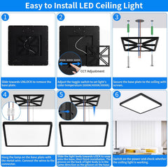 MOONSEA LED stropna svetilka 40W, 40×40cm