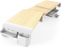 FENGE nastavljivo dvojno stojalo za monitor z predali in prostorom za shranjevanje