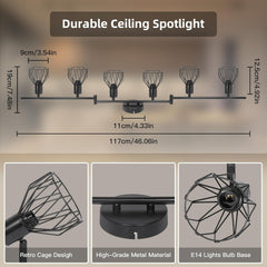 DEHOBO nastavljiva LED stropna svetilka s šestimi reflektorji