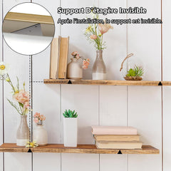 SENENQU Komplet 4 Trikotnih Nevidnih Nosilcev za Lebdeče Police