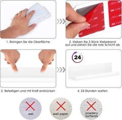 LOFTPLUS akrilna lebdeča stenska polica brez vrtanja - komplet 2 kos