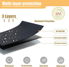 LEAPBEAST Vodoodporna zaščitna prevleka za viseči senčnik z ročajem - 280 × 81 × 46 cm