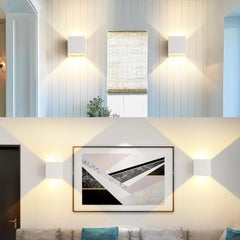 FUPE Komplet 2 LED zunanjih/notranjih stenskih svetilk z nastavljivim kotom svetlobnega snopa