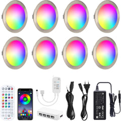 8x AIBOO RGB LED Pametnih Vgradnih Svetilk z Aplikacijo