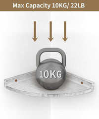 PETRALA set 3 kotnih polic iz masivnega lesa