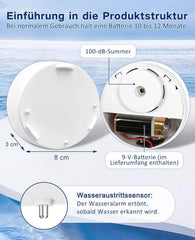 7x GEEVON alarm za zaznavanje vode 100 dB bel