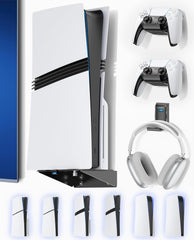 KOSKER stenski nosilec za PS5/PS5 Slim/PS5 Pro z držalom za slušalke in kontrolerje