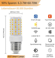 I-SHUNFA pametna Wi-Fi LED z upravljanjem preko aplikacije in glasovno - 2 kosa