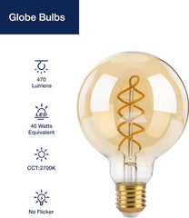 FLSNT zatemnilne LED vintage žarnice G95 - komplet 3 kosov