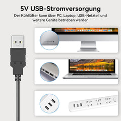 ELUTENG Dvojni USB Ventilator Za PC, PS5, Prenosnik, TV Box
