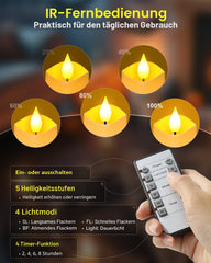 6x SOULBAY polnilna LED čajna svečka z daljincem in časovnikom