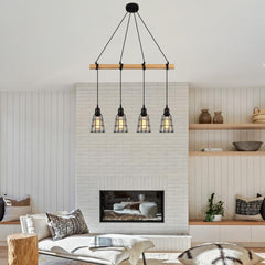 FORCOSO Rustikalna Lesena Viseča Svetilka