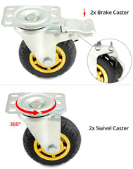 QWORK komplet 4 industrijskih koles – 100 mm z nosilnostjo do 70 kg na kolo