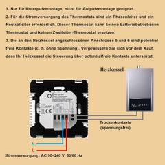 KETOTEK Pametni WiFi Termostat za Plinski Kotel Združljiv z Alexa / Google Home