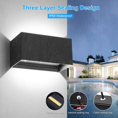 20 W LED Zunanje Stenske Svetilke - 6000 K (Komplet 2 Kosa)