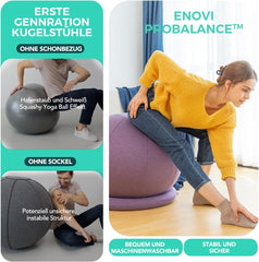 ENOVI ergonomska žoga za sedenje in vadbo s prevleko - zlata