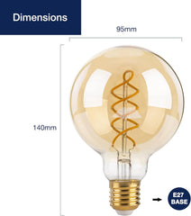 FLSNT zatemnilne LED vintage žarnice G95 - komplet 3 kosov