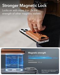 Denarnica za Magsafe s sledilnikom Find My za iPhone 16/15/14/13/12 - Rjava