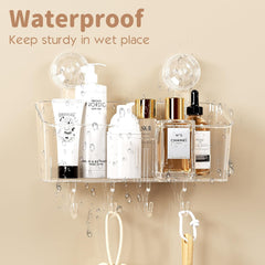 LUXEAR prozorna kopalniška polica s priseskom