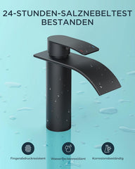 FORIOUS Kopalniška Armatura Z Vodopadnim Izlivom - 110 mm, Mat Črna