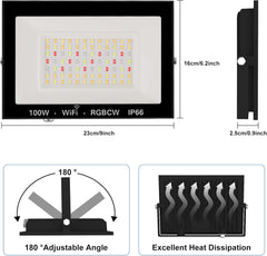 NATPOW Pametni LED RGB Reflektor z Daljinskim Upravljalnikom in Aplikacijo 1KOS