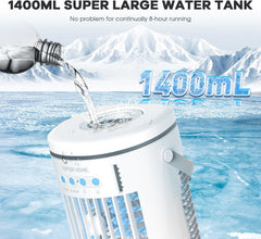 BUBBACARE 4-v-1 prenosna klimatska naprava z daljinskim upravljalnikom in rezervoarjem za vodo