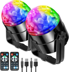 2x RIYO Disco LED luči z 360° vrtenjem in daljinskim upravljalnikom