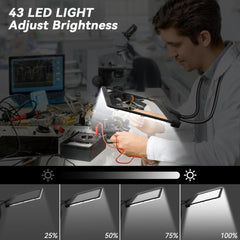 NZQXJXZ Prostoročno Povečevalno Steklo 5× z LED Lučko in USB Polnjenjem