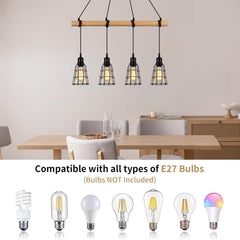 FORCOSO Rustikalna Lesena Viseča Svetilka