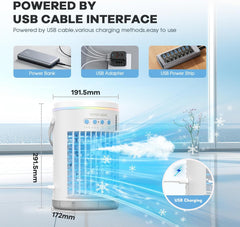 BUBBACARE 4-v-1 prenosna klimatska naprava z daljinskim upravljalnikom in rezervoarjem za vodo