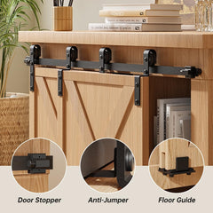 BONIKLUBA 122 cm Mini komplet vodil za dvojna drsna vrata
