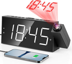 MESQOOL digitalna projekcijska budilka z USB polnjenjem