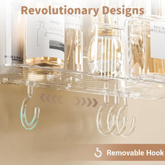 LUXEAR prozorna kopalniška polica s priseskom