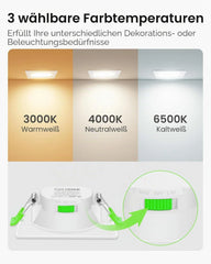 6x ALUSSO 85 mm kvadratni vgradni LED reflektor