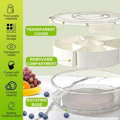 YIYICO 6-delna vrtljiva škatla za prigrizke s pokrovom