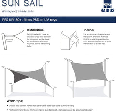 HAIKUS vodoodporno pravokotno senčno jadro – 3 × 5 m