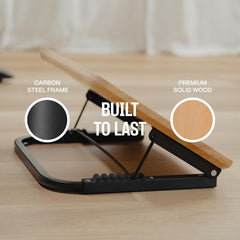 COREMINDED Ergonomski nastavljiv podnožnik za pod mizo iz masivnega lesa