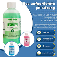 3x GIDIGI pH kalibracijska raztopina 250 ml (pH 4.00/7.00/10.01)