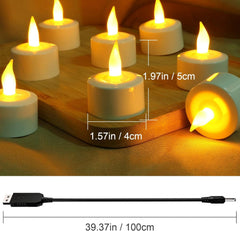 12x SOULBAY polnilne LED čajne svečke s polnilno postajo