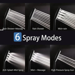 HOMVIVA visokotlačna pršna glava brez cevi z 6 načini pršenja